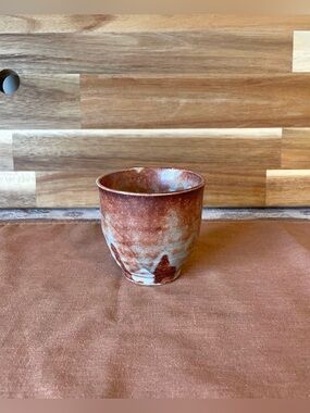Rustic Hand Thrown Studio Pottery Cup | Earthy Glaze Tea Bowl